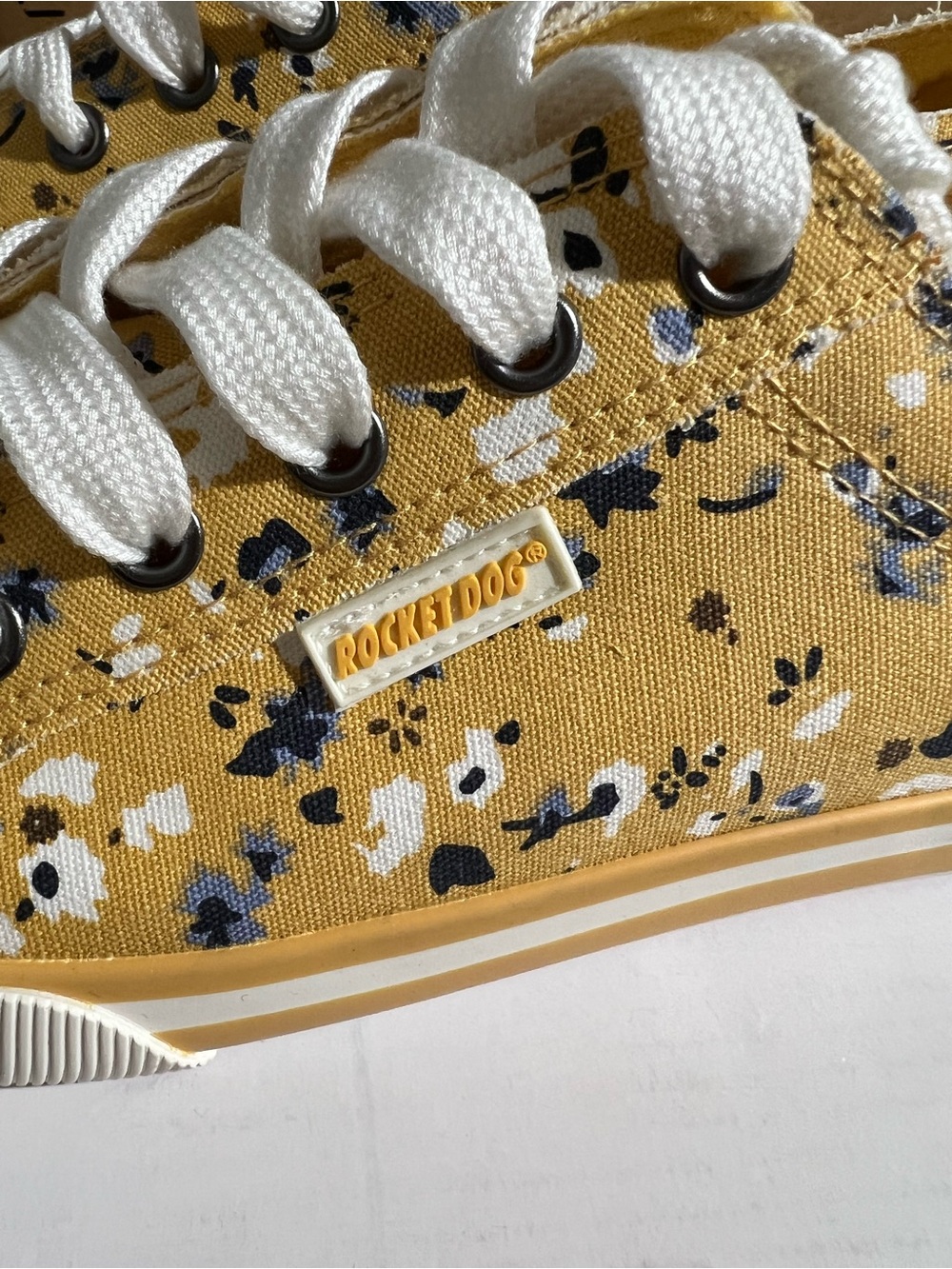 Rocket Dog Yellow Floral Canvas Sneakers with White Laces - Picture 3 of 9
